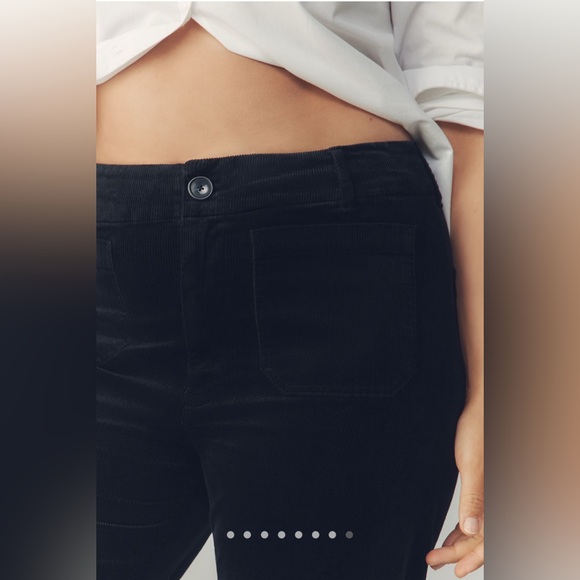 NWT Anthropologie The Colette Maeve Corduroy Wide-Leg Pants in Black 30 Tall - Picture 9 of 11